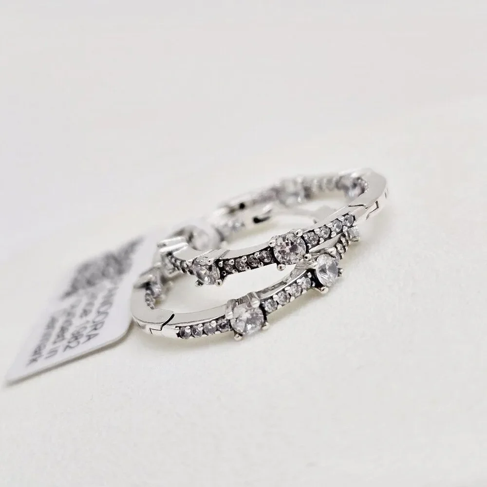 Pandora Sparkling Hoop Earrings NEW